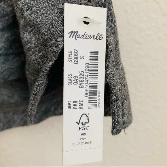 NWT Madewell Cotton V-Neck Pocket Tee Small Gray - Picture 7 of 10
